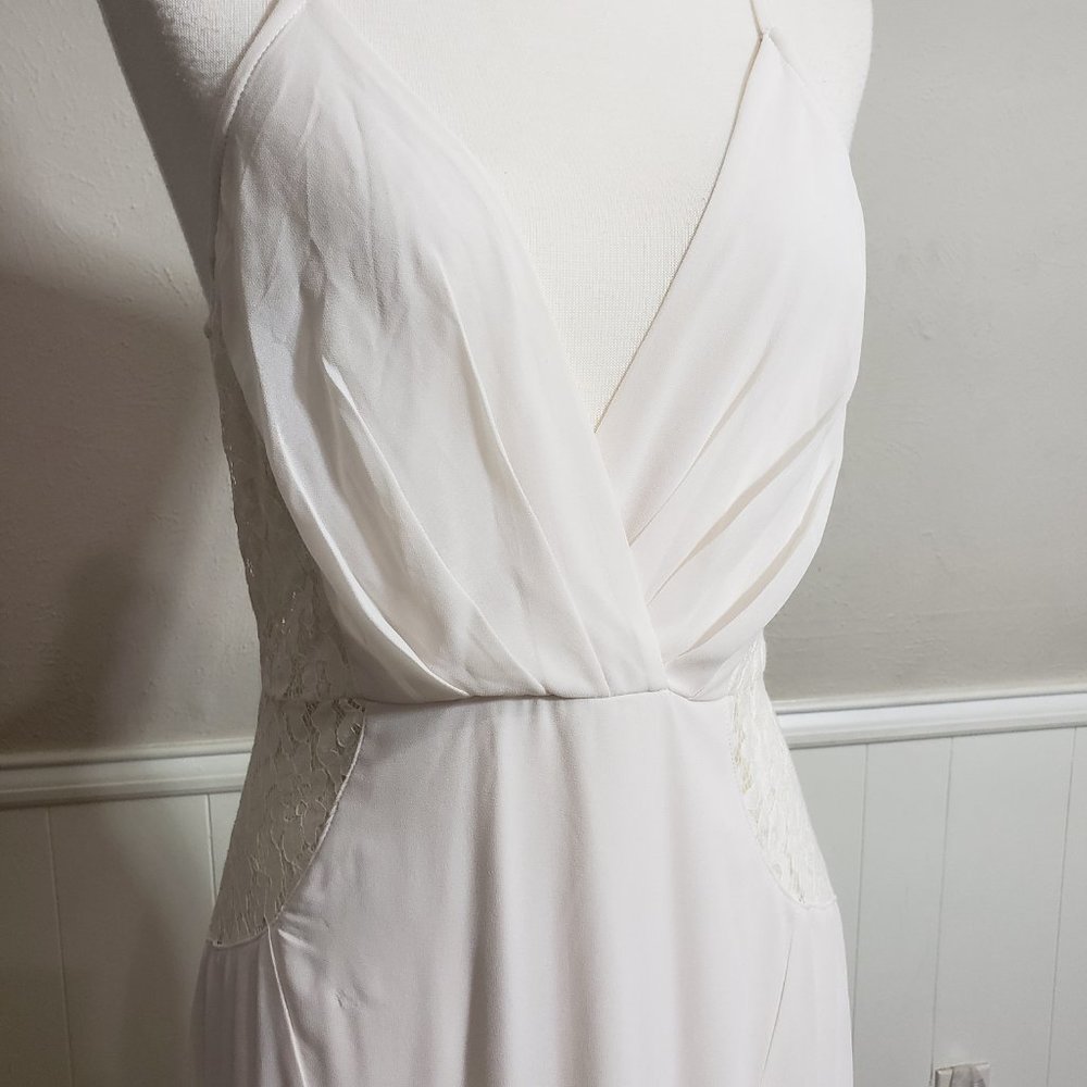 NWT Soieblu White Surplice Lace Insert Maxi Dress - Picture 2 of 8